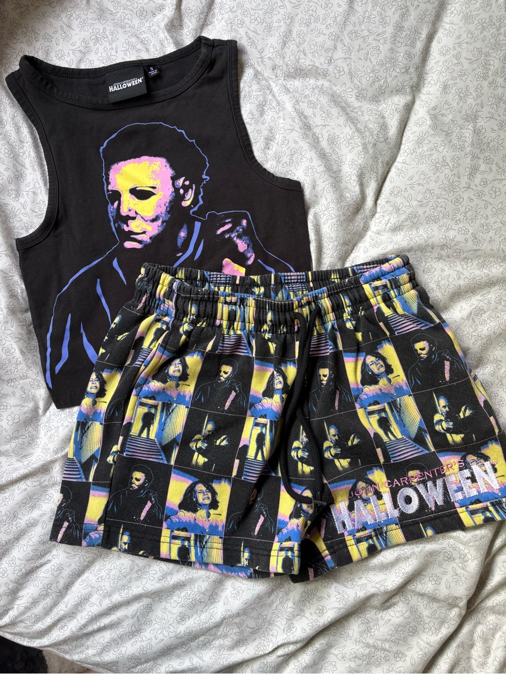 Michael Meyers Halloween x Spirit Halloween Tank Top Shorts Set Size Small